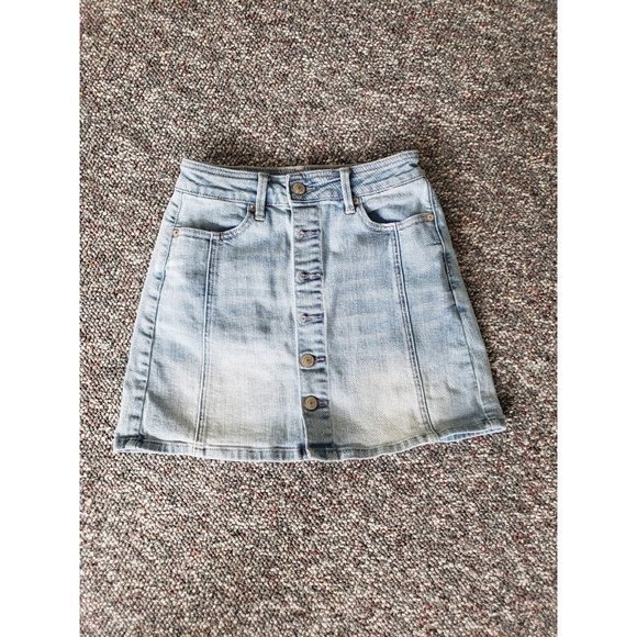 American Eagle Denim Button Down Mini Skirt - Picture 1 of 4